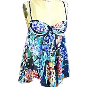 NWT in Bloom flirty floral nightie with thong panties